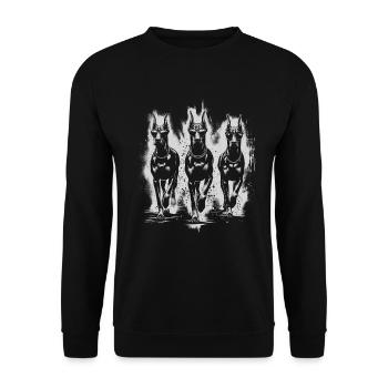 Doberman Pinscher Doberman Lover Dog Owner - Unisex Sweatshirt - black - Front - Alina (178cm) & Michal (187cm)