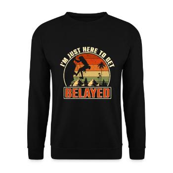 Klettern Mountain Boulder Climble Kletterer - Unisex Pullover - Schwarz - Vorne - Alina (178cm) & Michal (187cm)