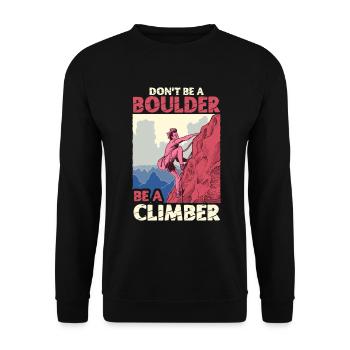 Klettern Mountain Boulder Climble Kletterer - Unisex Pullover - Schwarz - Vorne - Alina (178cm) & Michal (187cm)