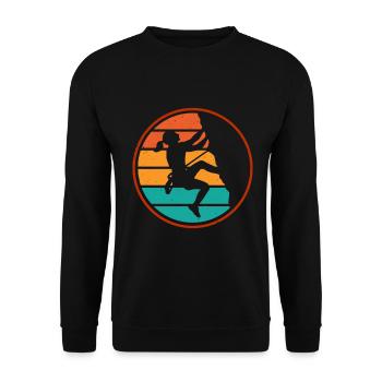 Klettern Mountain Boulder Climble Kletterer - Unisex Pullover - Schwarz - Vorne - Alina (178cm) & Michal (187cm)