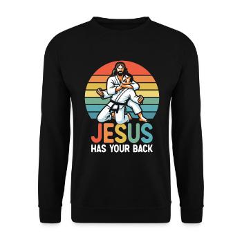 Jésus vous soutient BJJ Jiu Jitsu Christian - Sweat-shirt Unisexe - noir - Devant - Alina (178cm) & Michal (187cm)