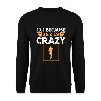Half Marathon 13, 1 Mile Marathon Runner - Unisex Sweatshirt - black - Front - Alina (178cm) & Michal (187cm)