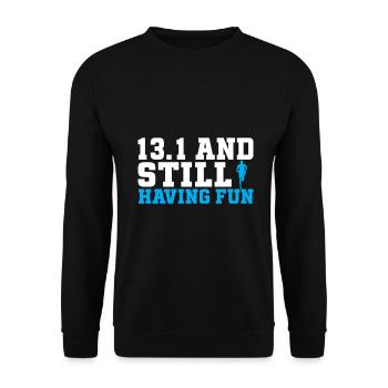 Semi-marathon 13, coureur de marathon de 1 mile - Sweat-shirt Unisexe - noir - Devant - Alina (178cm) & Michal (187cm)