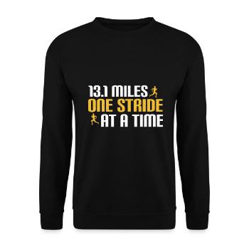 Semi-marathon 13, coureur de marathon de 1 mile - Sweat-shirt Unisexe - noir - Devant - Alina (178cm) & Michal (187cm)