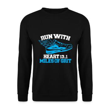 Semi-marathon 13, coureur de marathon de 1 mile - Sweat-shirt Unisexe - noir - Devant - Alina (178cm) & Michal (187cm)