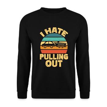 Funny boat boat captain pulling out - Unisex Sweatshirt - black - Front - Alina (178cm) & Michal (187cm)