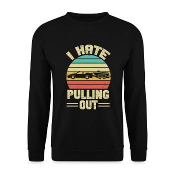 Funny boat boat captain pulling out - Unisex Sweatshirt - black - Front - Alina (178cm) & Michal (187cm)
