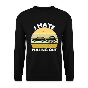 Funny boat boat captain pulling out - Unisex Sweatshirt - black - Front - Alina (178cm) & Michal (187cm)