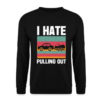Funny boat boat captain pulling out - Unisex Sweatshirt - black - Front - Alina (178cm) & Michal (187cm)