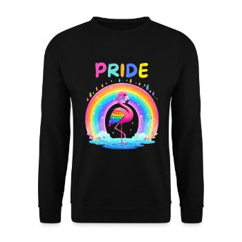 Flamingo Rainbow Pride Month LGBTQ Divers Love - Unisex Sweatshirt - black - Front - Alina (178cm) & Michal (187cm)