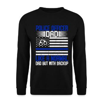 Polizeibeamter Blue Line Strafverfolgungsbehörden - Unisex Pullover - Schwarz - Vorne - Alina (178cm) & Michal (187cm)