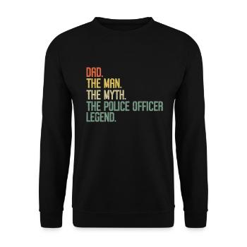 Polizeibeamter Blue Line Strafverfolgungsbehörden - Unisex Pullover - Schwarz - Vorne - Alina (178cm) & Michal (187cm)