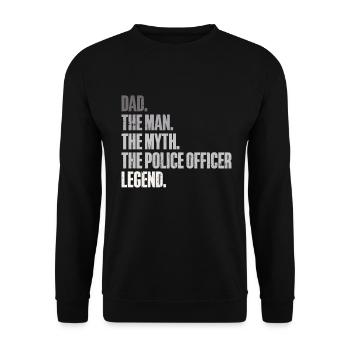Polizeibeamter Blue Line Strafverfolgungsbehörden - Unisex Pullover - Schwarz - Vorne - Alina (178cm) & Michal (187cm)