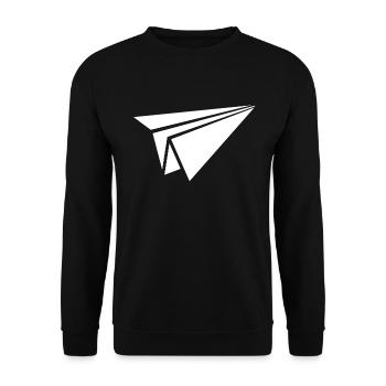 Papierflugzeug Origami Papierflugzeug Master - Unisex Pullover - Schwarz - Vorne - Alina (178cm) & Michal (187cm)