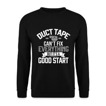 Duct Tape Engineer Humorous Men's Duct Tape - Unisex Sweatshirt - black - Front - Alina (178cm) & Michal (187cm)
