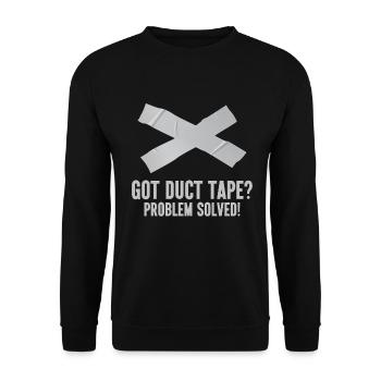 Duct Tape Engineer Humorous Men's Duct Tape - Unisex Sweatshirt - black - Front - Alina (178cm) & Michal (187cm)
