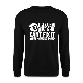 Duct Tape Engineer Humorous Men's Duct Tape - Unisex Sweatshirt - black - Front - Alina (178cm) & Michal (187cm)