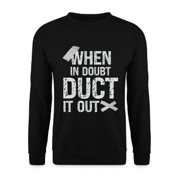 Duct Tape Engineer Humorous Men's Duct Tape - Unisex Sweatshirt - black - Front - Alina (178cm) & Michal (187cm)