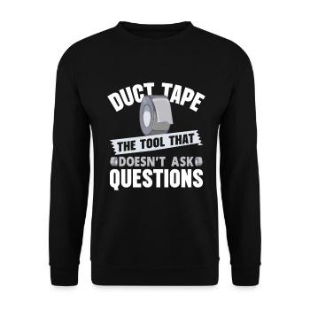 Duct Tape Engineer Humorous Men's Duct Tape - Unisex Sweatshirt - black - Front - Alina (178cm) & Michal (187cm)