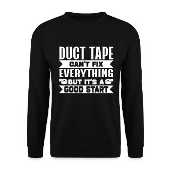 Duct Tape Engineer Humorous Men's Duct Tape - Unisex Sweatshirt - black - Front - Alina (178cm) & Michal (187cm)