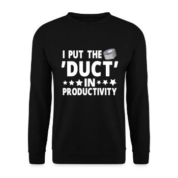 Duct Tape Engineer Humorous Men's Duct Tape - Unisex Sweatshirt - black - Front - Alina (178cm) & Michal (187cm)