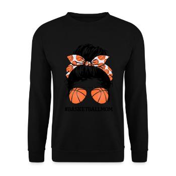 Basketball Mom Basketball Mama - Unisex Pullover - Schwarz - Vorne - Alina (178cm) & Michal (187cm)