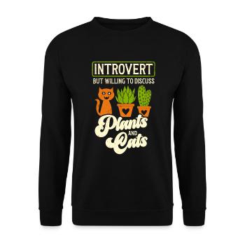 Plantes et chats Jardin Amoureux des plantes - Sweat-shirt Unisexe - noir - Devant - Alina (178cm) & Michal (187cm)
