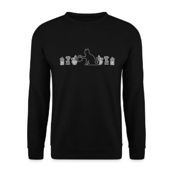 Plantes et chats Jardin Amoureux des plantes - Sweat-shirt Unisexe - noir - Devant - Alina (178cm) & Michal (187cm)