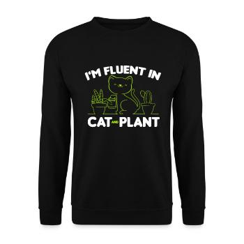 Plantes et chats Jardin Amoureux des plantes - Sweat-shirt Unisexe - noir - Devant - Alina (178cm) & Michal (187cm)