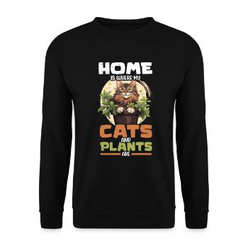 Plantes et chats Jardin Amoureux des plantes - Sweat-shirt Unisexe - noir - Devant - Alina (178cm) & Michal (187cm)