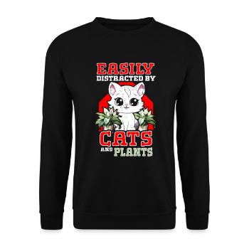 Plantes et chats Jardin Amoureux des plantes - Sweat-shirt Unisexe - noir - Devant - Alina (178cm) & Michal (187cm)