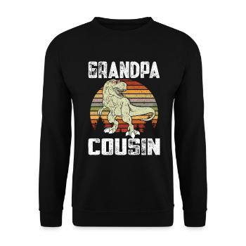 Opasaurus T Rex Dinosaur Grandpa Saurus - Unisex Sweatshirt - black - Front - Alina (178cm) & Michal (187cm)