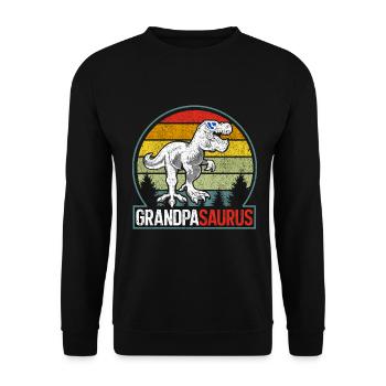 Opasaurus T Rex Dinosaur Grandpa Saurus - Unisex Sweatshirt - black - Front - Alina (178cm) & Michal (187cm)