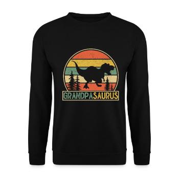 Opasaurus T Rex Dinosaur Grandpa Saurus - Unisex Sweatshirt - black - Front - Alina (178cm) & Michal (187cm)