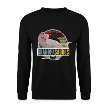 Opasaurus T Rex Dinosaur Grandpa Saurus - Unisex Sweatshirt - black - Front - Alina (178cm) & Michal (187cm)