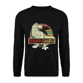 Opasaurus T Rex Dinosaur Grandpa Saurus - Unisex Sweatshirt - black - Front - Alina (178cm) & Michal (187cm)