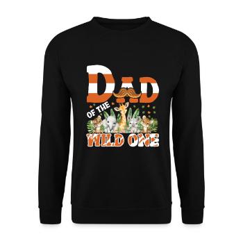 Papa Of The Wild One Birthday Zoo Theme Safari - Unisex Sweatshirt - black - Front - Alina (178cm) & Michal (187cm)