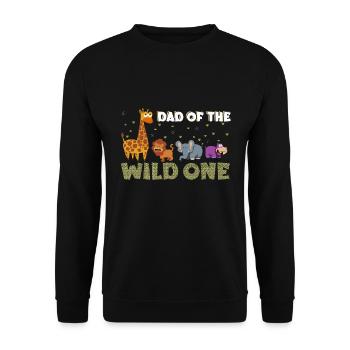 Papa Of The Wild One Birthday Zoo Theme Safari - Unisex Sweatshirt - black - Front - Alina (178cm) & Michal (187cm)
