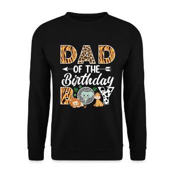 Papa Of The Wild One Birthday Zoo Theme Safari - Unisex Sweatshirt - black - Front - Alina (178cm) & Michal (187cm)