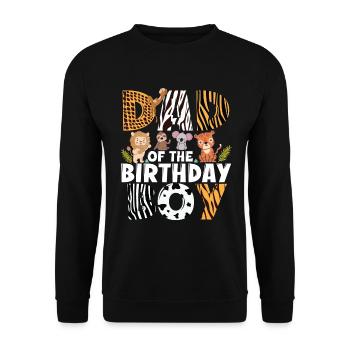 Papa Of The Wild One Birthday Zoo Theme Safari - Unisex Sweatshirt - black - Front - Alina (178cm) & Michal (187cm)