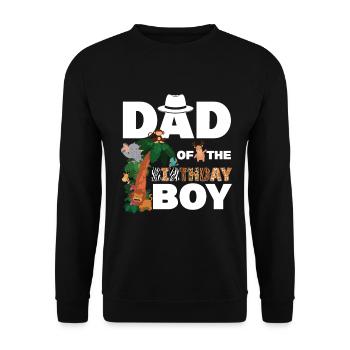 Papa Of The Wild One Birthday Zoo Theme Safari - Unisex Sweatshirt - black - Front - Alina (178cm) & Michal (187cm)