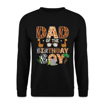 Papa Of The Wild One Birthday Zoo Theme Safari - Unisex Sweatshirt - black - Front - Alina (178cm) & Michal (187cm)