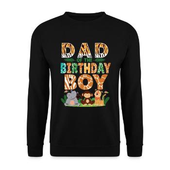 Papa Of The Wild One Birthday Zoo Theme Safari - Unisex Sweatshirt - black - Front - Alina (178cm) & Michal (187cm)