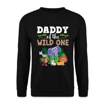 Papa Of The Wild One Birthday Zoo Theme Safari - Unisex Sweatshirt - black - Front - Alina (178cm) & Michal (187cm)