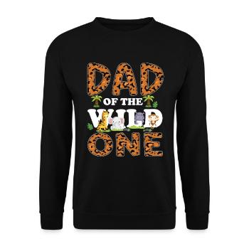 Papa Of The Wild One Birthday Zoo Theme Safari - Unisex Sweatshirt - black - Front - Alina (178cm) & Michal (187cm)