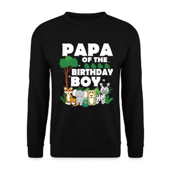 Papa Of The Wild One Birthday Zoo Theme Safari - Unisex Sweatshirt - black - Front - Alina (178cm) & Michal (187cm)