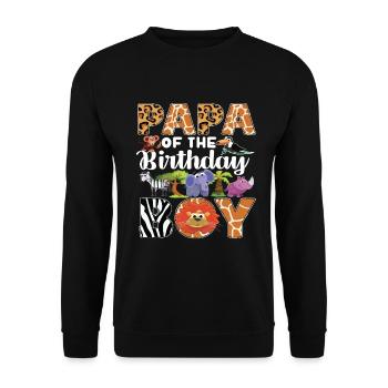 Papa Of The Wild One Birthday Zoo Theme Safari - Unisex Sweatshirt - black - Front - Alina (178cm) & Michal (187cm)