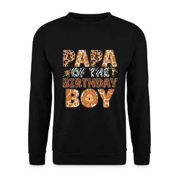 Papa Of The Wild One Birthday Zoo Theme Safari - Unisex Sweatshirt - black - Front - Alina (178cm) & Michal (187cm)