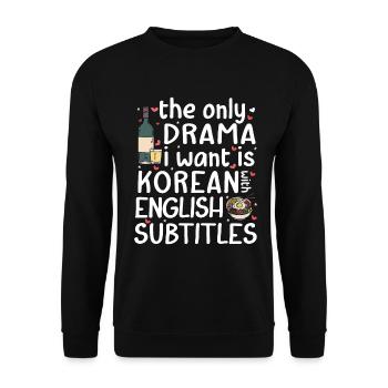 Fan d’amant de K-Drama Korean Drama Merch - Sweat-shirt Unisexe - noir - Devant - Alina (178cm) & Michal (187cm)