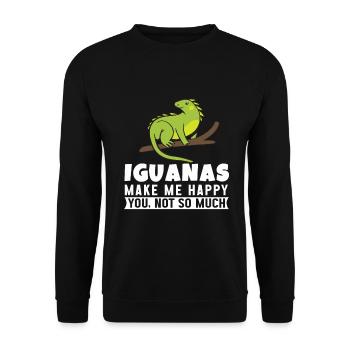 Herpétologiste amateur de reptiles iguanien - Sweat-shirt Unisexe - noir - Devant - Alina (178cm) & Michal (187cm)